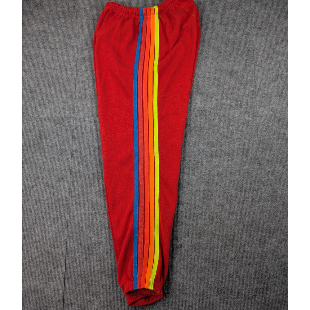 Aviator Nation Joggers Womens Smell Red Rainbow Stripe Athleisure Comfy Lounge - Picture 7 of 7